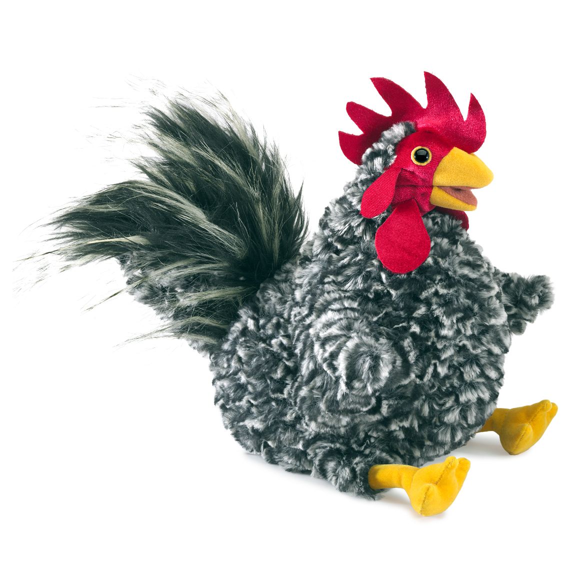 Folkmanis hand puppet barred rock rooster