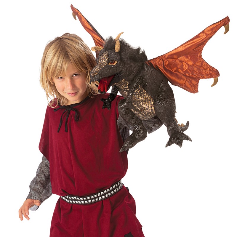 Folkmanis Handpuppe schwarzer Drache Folkmanis Handpuppe schwarzer Drache - Produktbild 4