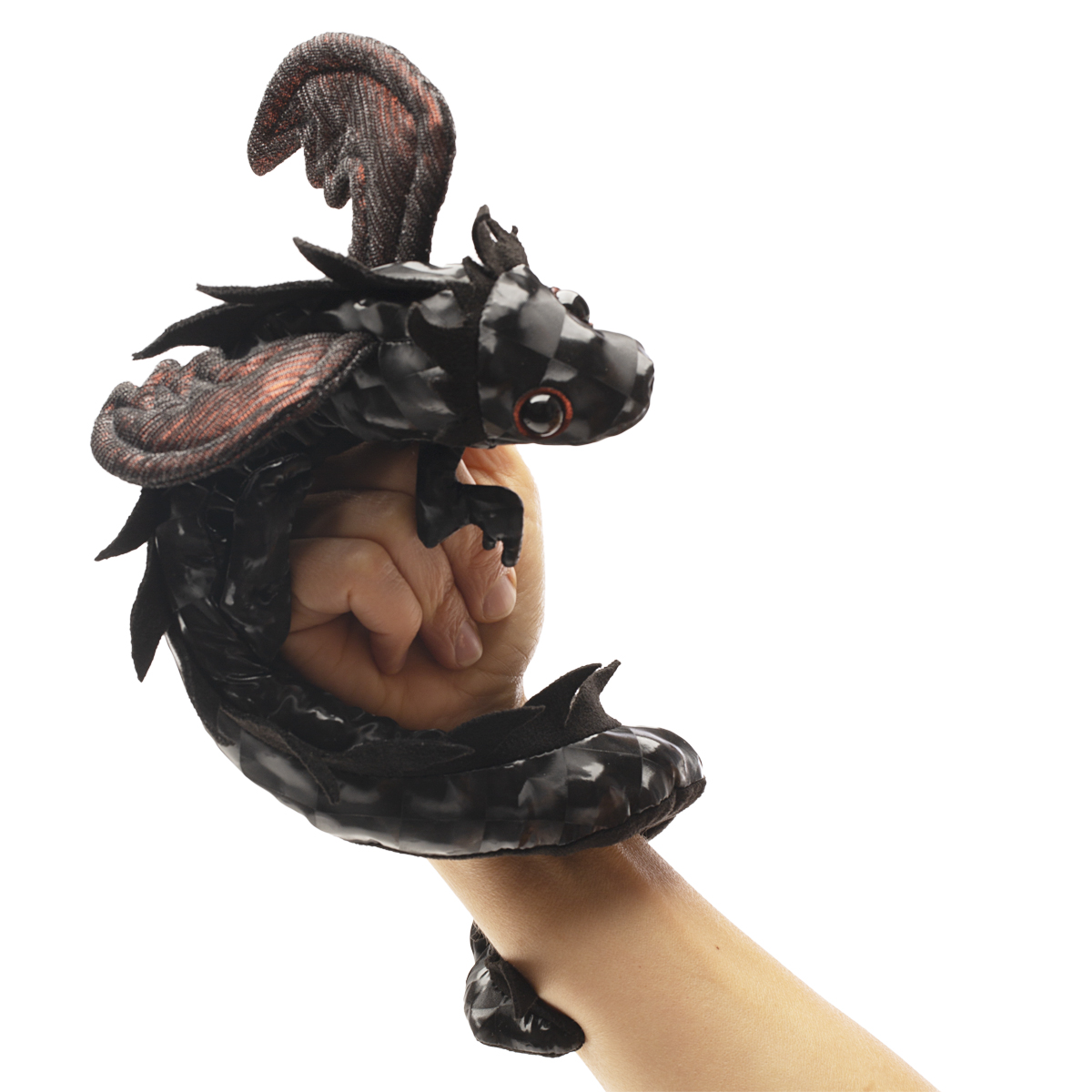 Folkmanis Black Dragon Wristlet Finger Puppet Folkmanis Black Dragon Wristlet Finger Puppet - Produktbild 4