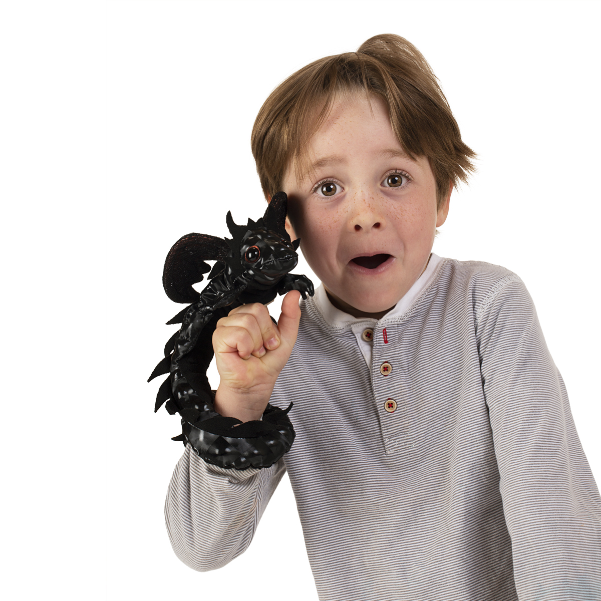 Folkmanis Black Dragon Wristlet Finger Puppet Folkmanis Black Dragon Wristlet Finger Puppet - Produktbild 5