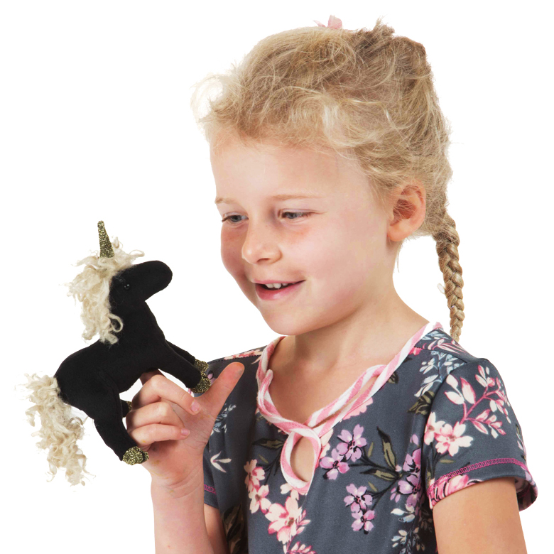 Folkmanis Fingerpuppe mini schwarzes Einhorn Folkmanis Fingerpuppe mini schwarzes Einhorn - Produktbild 4