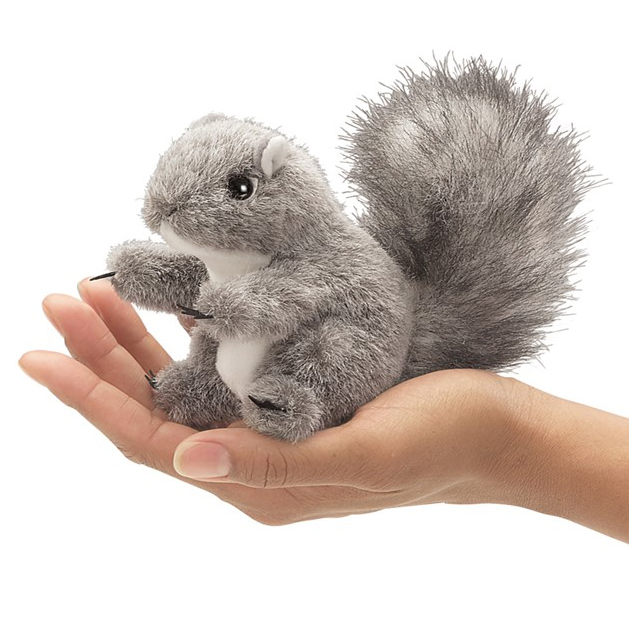 Folkmanis finger puppet mini grey squirrel
