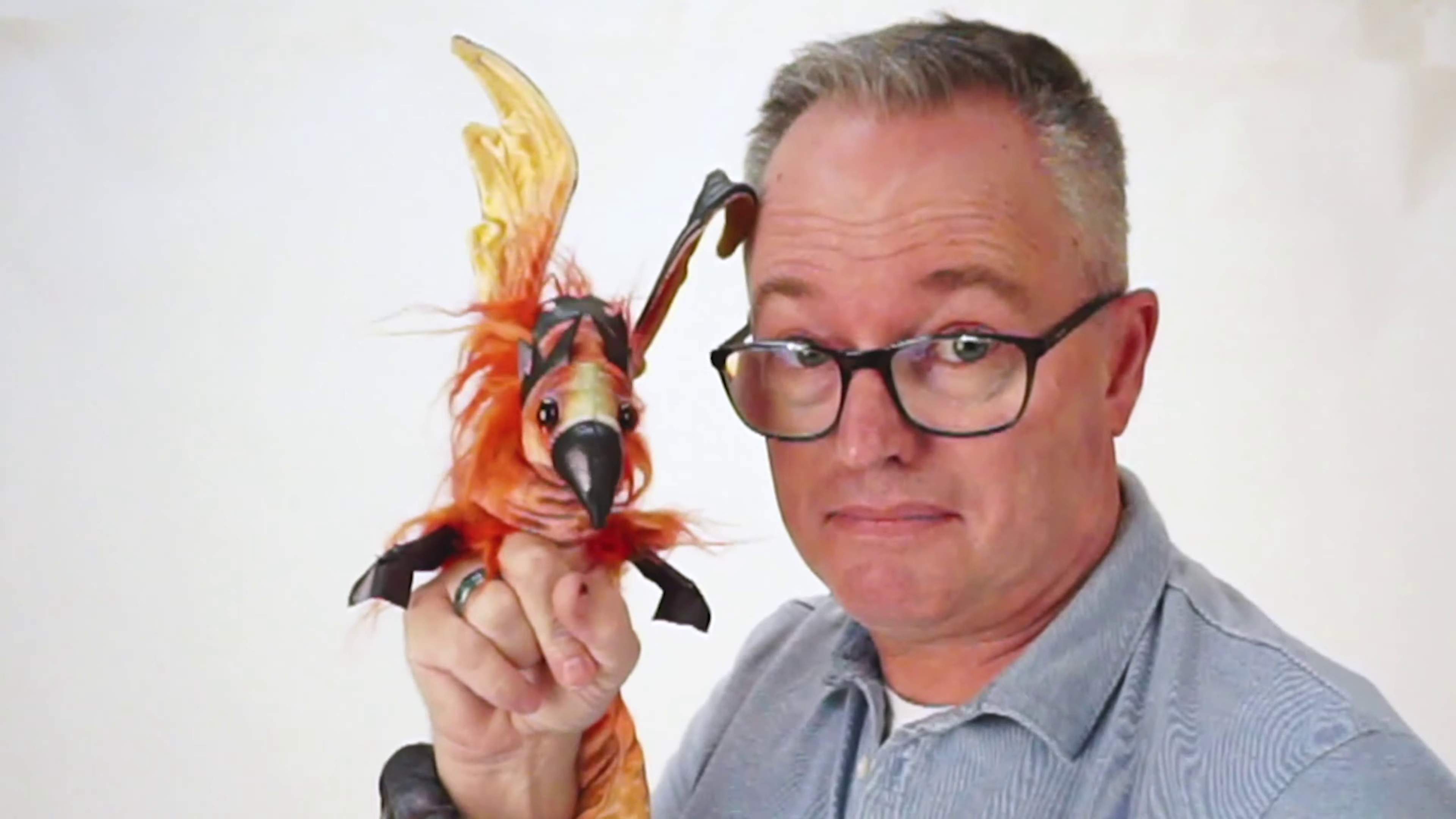 Folkmanis Fingerpuppe Feuervogel Armband Demo