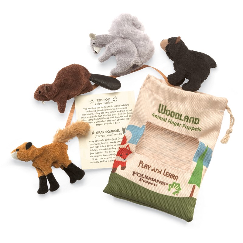 Folkmanis finger puppet woodland animal set