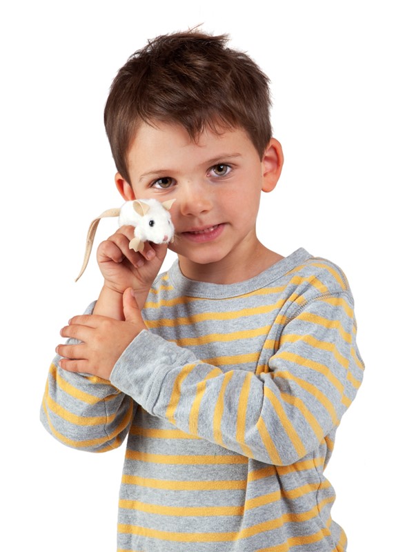 Folkmanis Mini White Mouse Finger Puppet Folkmanis Mini White Mouse Finger Puppet - Produktbild 4