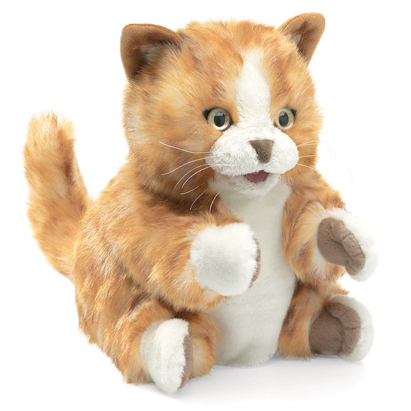 Folkmanis hand puppet orange tabby kitten