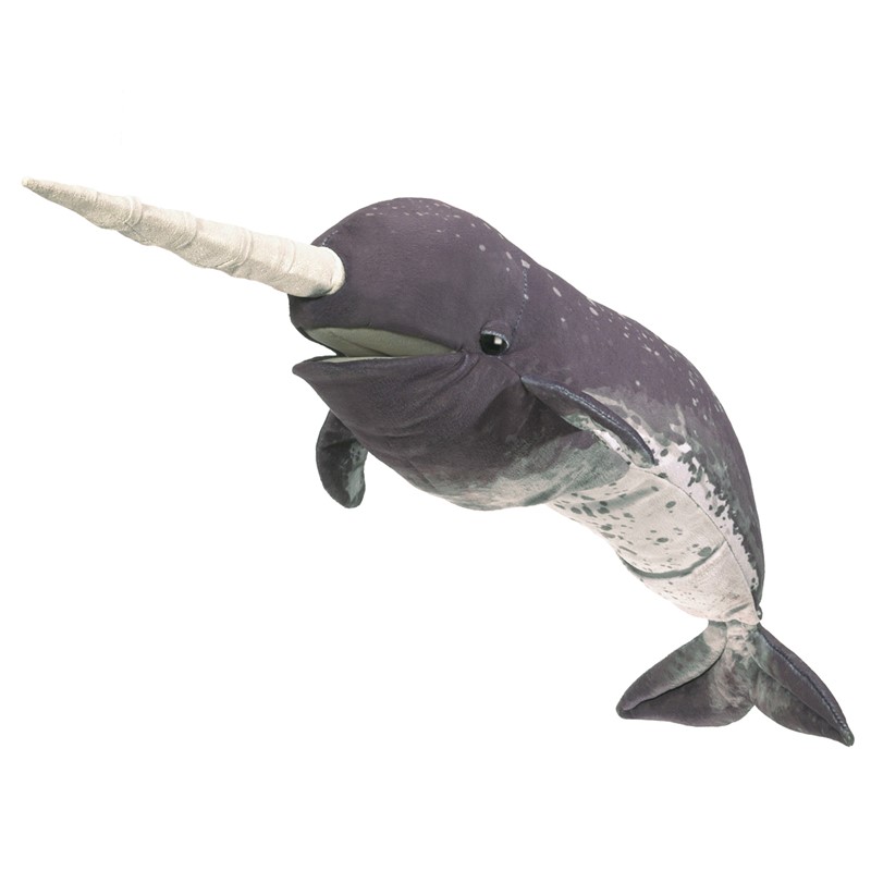 Folkmanis hand puppet narwhal
