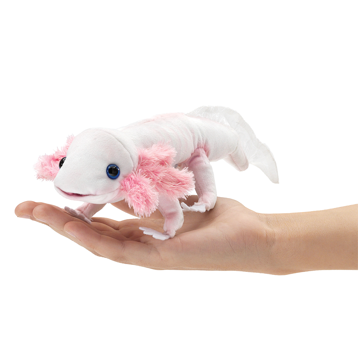 Folkmanis large finger puppet axolotl, white