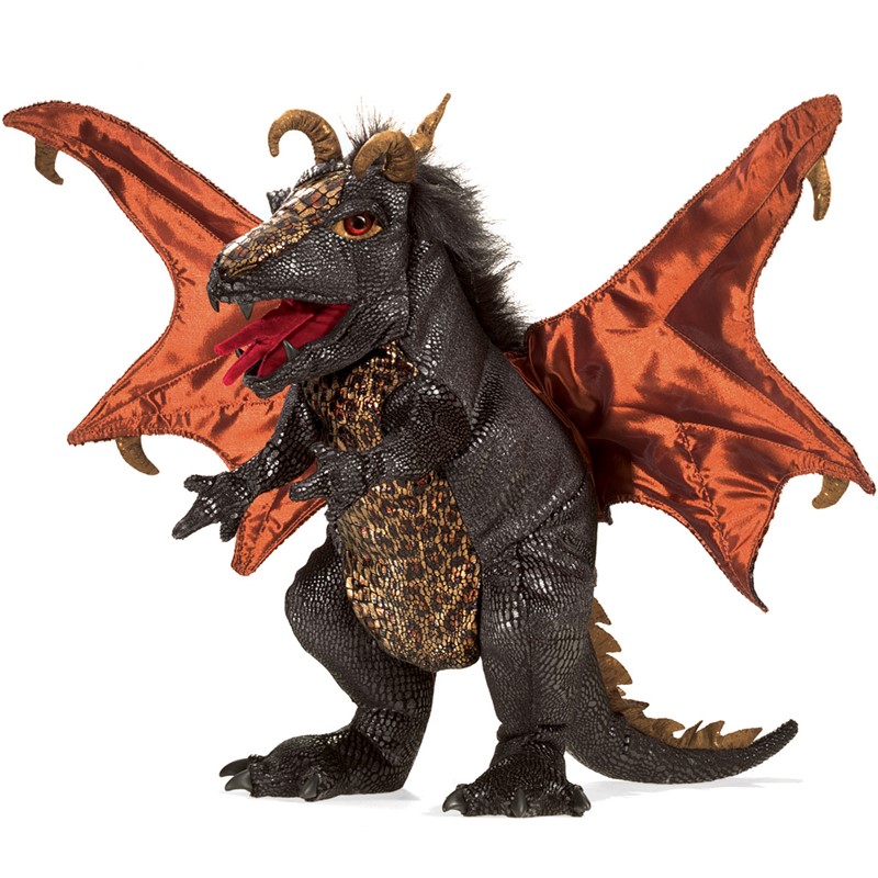 Folkmanis hand puppet black dragon