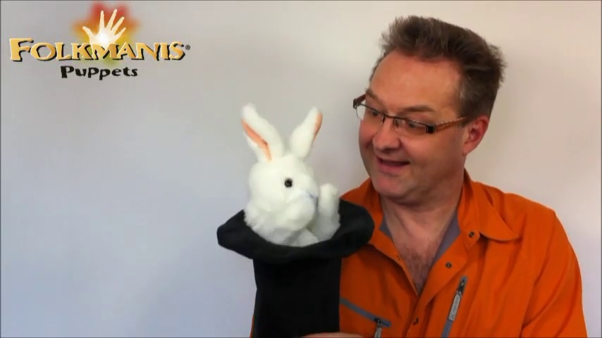 Folkmanis hand puppet large rabbit in hat