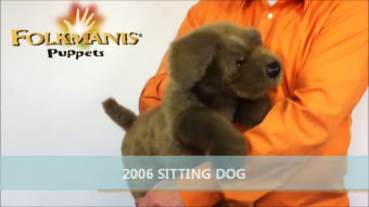 Folkmanis Handpuppe sitzender Hund Demo 2