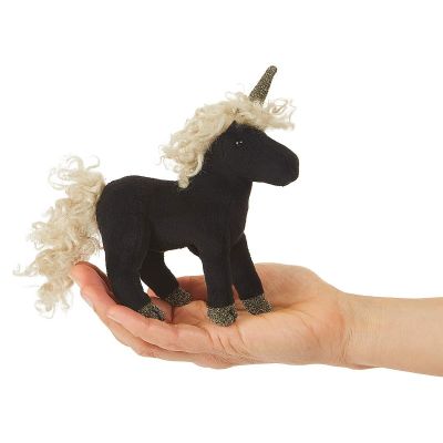 Folkmanis Fingerpuppe mini schwarzes Einhorn