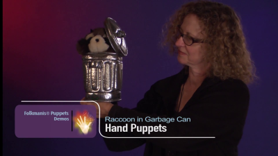 Folkmanis Raccoon in Garbage Can Hand Puppet Demo