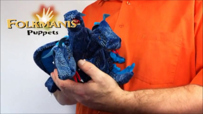 Video 2: Folkmanis Handpuppe blauer dreiköpfiger Drache