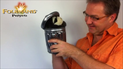 Folkmanis Raccoon in Garbage Can Hand Puppet Demo 2