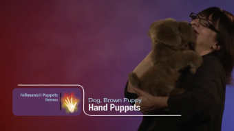Folkmanis Handpuppe sitzender Hund Demo